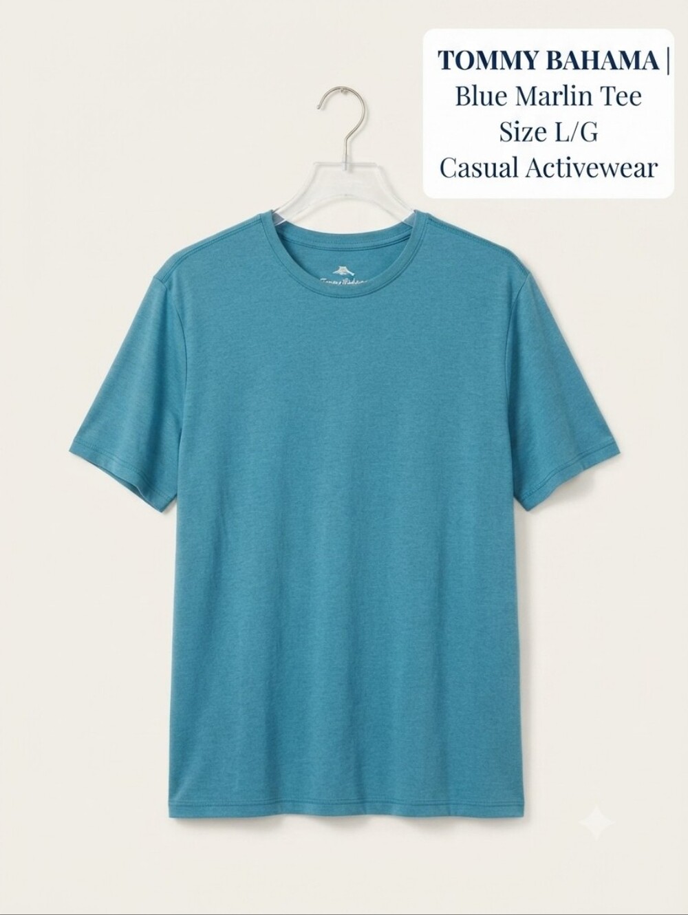 ​✨ Tommy Bahama Blue Marlin Short Sleeve Tee Shirt Size Large L/G Casual Active✨